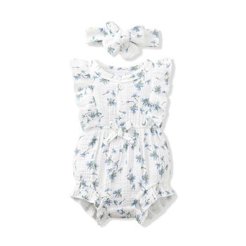 Renotemy Newborn Infant Baby Girl Clothes Rompers Summer Jumpsuits Short Sleeve Romper Infant Baby Clothes Girl