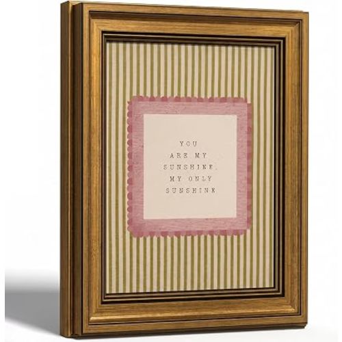 Vintage Gold Framed Nursery Canvas Wall Art You Are My Sunshine Art Prints