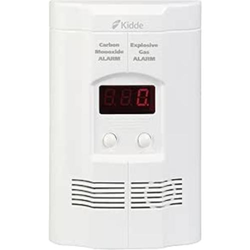 Kidde Carbon Monoxide + Explosive Gas, Natural Gas & Propane Alarm, Plug-in with 9V Battery Backup, Digital Display, 85 dB Alarm, LED Status Indicators, 3rd Edition