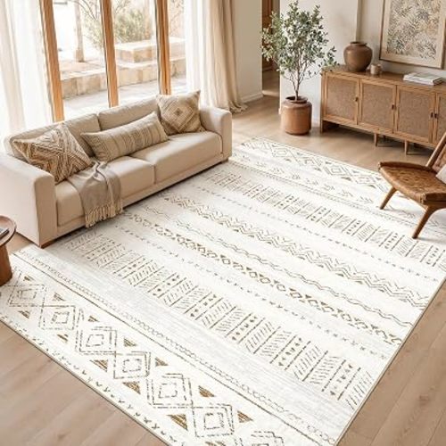 cotiled Boho 10x12 Area Rug for Living Room: Large Moroccan Washable Rug
