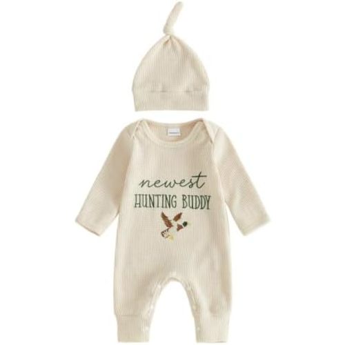 Baby Boy Hunting Clothes Mallard Duck Jumpsuit Hat Fall Outfit