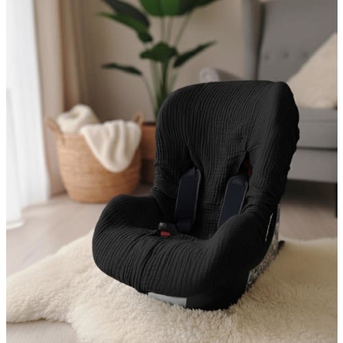 Muslin Car Seat Cover - Black