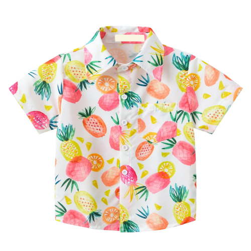 Ruyang Cute Hawaiian Shirts for Toddler Baby Girls, Short Sleeve Summer Casual Beach Holiday Vacation Clothes with Button