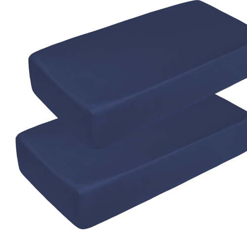 Kelnaro Navy Blue Fitted Crib Sheet 2 Pack 28x52 Inch, Soft Microfiber Toddler Fitted Sheet, Machine Washable for Girls & Boys