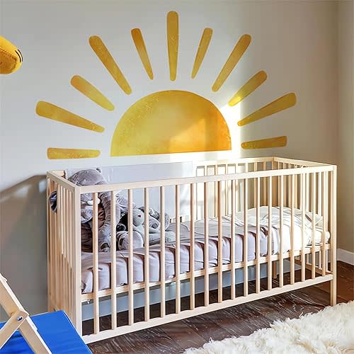 sacinora 68.5" x 37.4" Large Sun Wall Stickers Yellow Sunshine Wall Decals