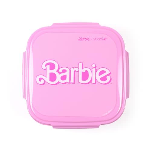 Yoobi Barbie X Pink Bento Box & Ice Pack 3 Compartment Lunch Box, Dishwasher & Microwave Safe Food & Snack Container for Kids & Tweens BPA & PVC Free Leakproof