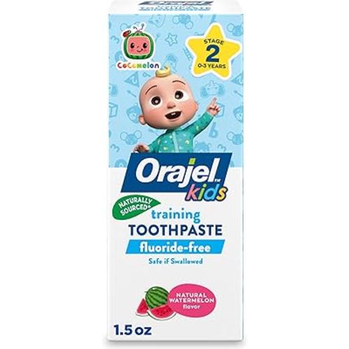 Orajel Kids CoComelon Training Toothpaste Fluoride-Free; #1 Pediatrician Recommended Fluoride-Free Toothpaste*, 1.5oz Tube