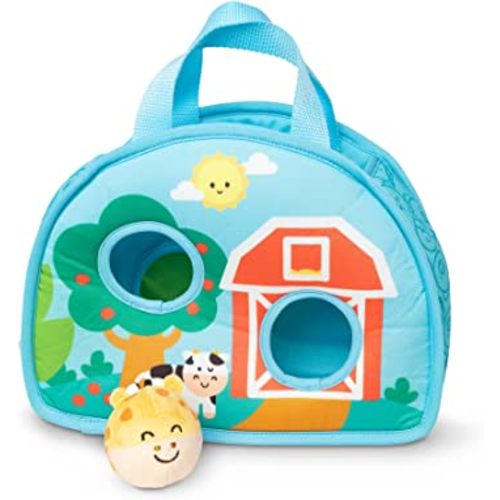 Melissa & Doug Rollables Take-Along Tote with Giraffe Infant and Toddler Toy (2 Pieces)