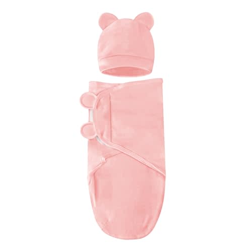 Fecawd Baby Swaddle Sleep Sacks with Hats for 0-3 Months Baby Swaddle Blanket Wrap Newborn Swaddles Sack for Baby Boy Girl