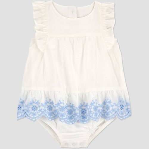 Carter's Just One You® Baby Girls' Eyelet Sunsuit - Ivory 3M