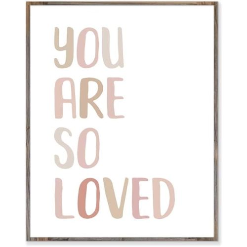 Generic, You Are So Loved, Art Print, Neutral Nursery Art, 8x10, Unframed, Pink, Rectangular, Indoor, Portrait, Wall Mount, Nursery