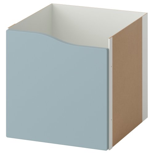 KALLAX Insert with door - wave shaped/light gray-blue 13x13 "