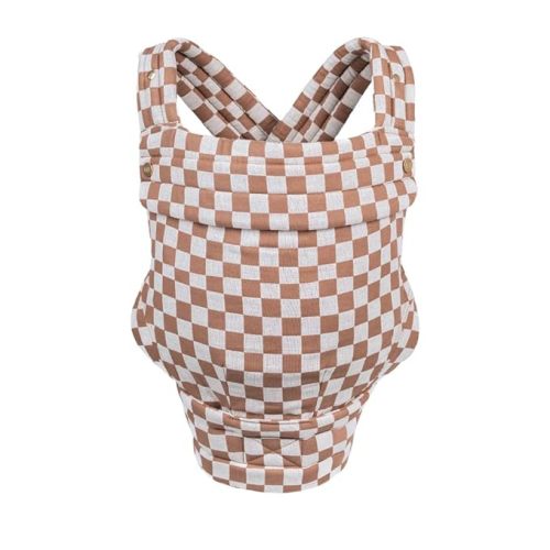 Mabē Monarch Ergonomic Baby Carrier – Premium Cotton Soft Structured Newborn to Toddler Carrier with Hip-Healthy Design, 3 Carry Positions (7-35lbs), Lightweight & Breathable, (Mocha Check)