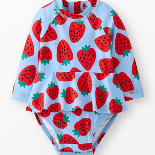 Baby One-Piece Skirted Rashguard Swimsuit