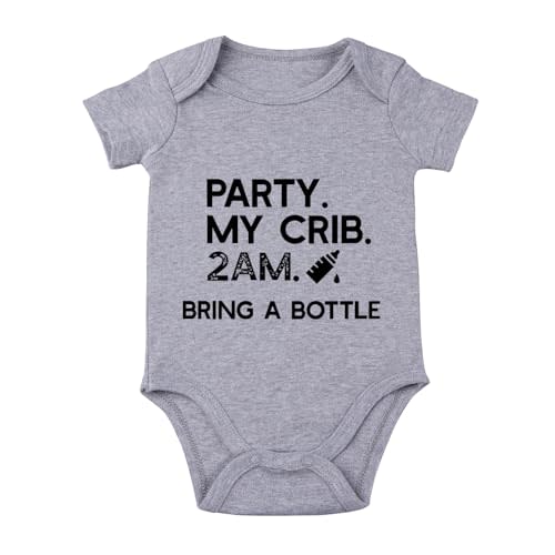 listery Party My Crib Bodysuit Funny Bodysuit Baby Sayings Baby Boy Clothes Party At My Crib 2 Am Bodysuits Baby Girl Clothes