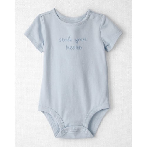 Baby Organic Cotton 'Stole Your Heart' Embroidered Bodysuit - Little Planet | Carter's