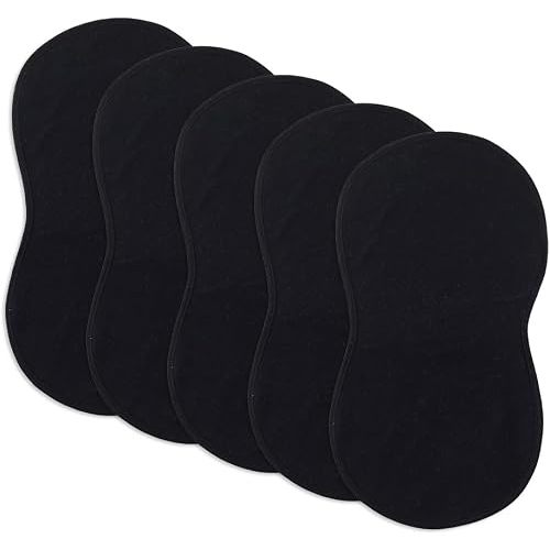 sleepyturtle Pack of 5,Baby Burp Cloths,Soft and Absorbent,Unisex,Easy to Use (Black)