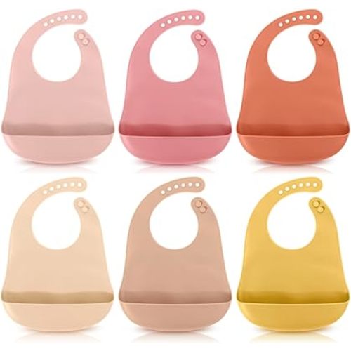 Mepase Silicone Bibs for Babies Waterproof Silicone Bibs Soft Adjustable Baby Feeding Unisex Kid Eating Supplies