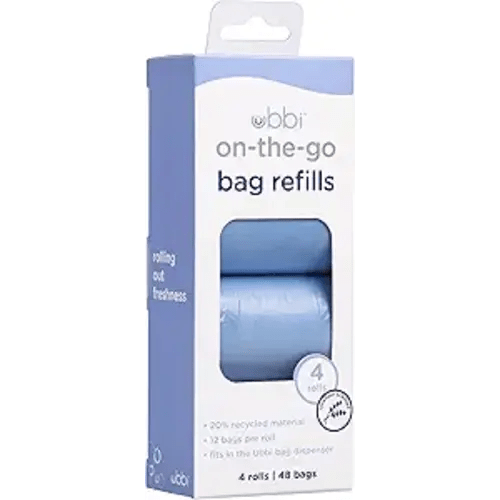 Ubbi On-the-Go Refill Bags, Diaper Disposal Waste Bags, Lavender Scented, On-the-Go Diapering Essentials, 4 Pack