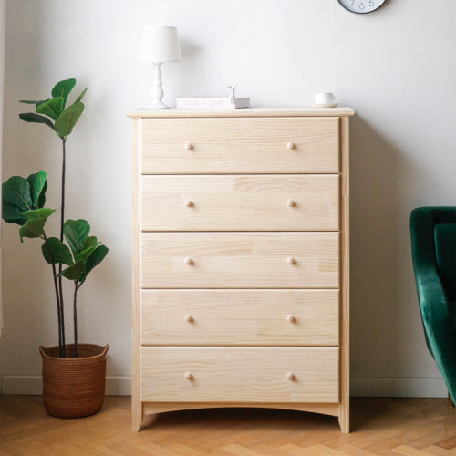Lark Manor™ Pine Unfinished 5 Drawers Chest & Reviews | Wayfair