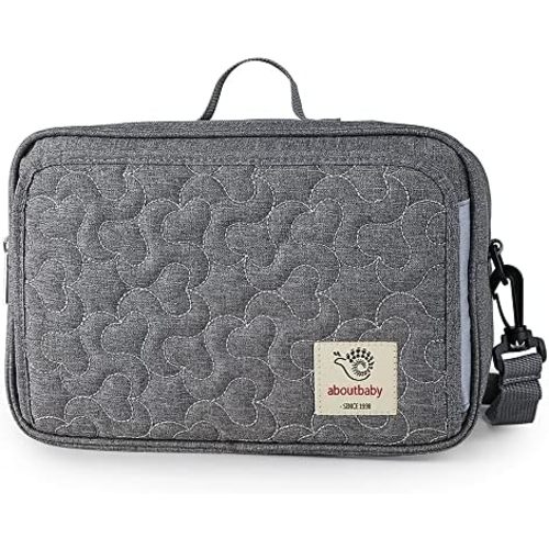 MOMIGO Baby Diaper Caddy Bag - Diaper Caddy Tote Baby Stroller Bag Nursery Storage Bin for Diapers, Wipes & Toys Mini Diaper Bag for Outdoor (Grey Flower)