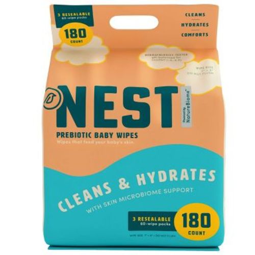 Nest Diapers Prebiotic Baby Wipes - 180ct: Diaper Area, Sensitive Skin, Unscented