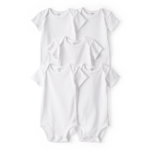 Baby 5-Pack Short-Sleeve Bodysuits - White