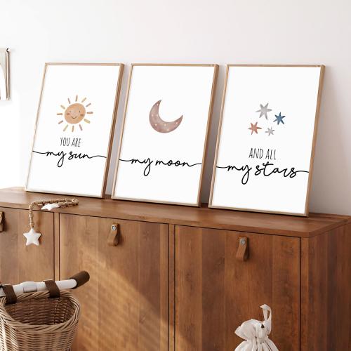 You Are My Sun My Moon And All My Stars, Nursery Prints Neutral, Baby Room Wall Décor, Above Crib Decor, Toddler Nursery Wall Art Printables