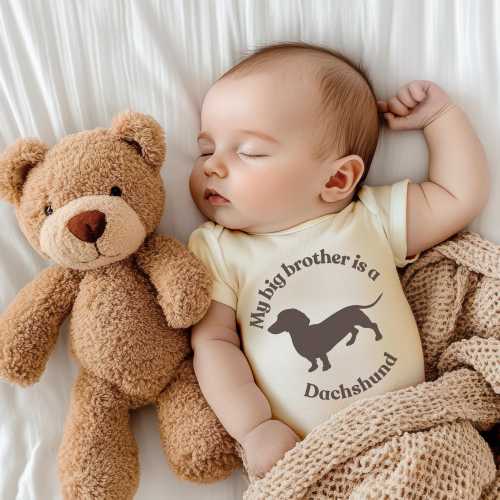 Dachshund Baby Bodysuit for Dog Loving Families, Baby Clothes for Doxie Moms and Dads, Cute Wiener Dog Baby Shirt for Pet Parents