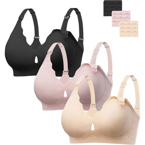 HBselect Nursing Bras for Breastfeeding Seamless Maternity Scalloped Jelly Bras Wireless Pregnancy Sleep Bralette