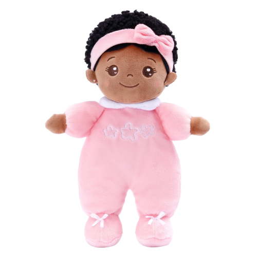 "OUOZZZ 10"" Soft Baby Doll, African American Learning Toy, Gift for 1-2 Year Old Girls"