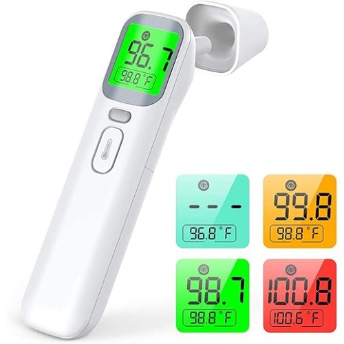 Wellue Touchless Baby Thermometer, Infrared Forehead and Ear Thermometer, Medical Temporal Thermometer for Adults, Kids, Babies, Large LCD Screen, Memory Stroage and Fever Alarm