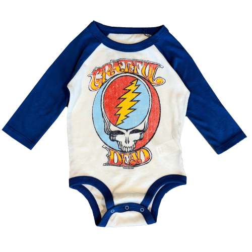 Grateful Dead Classic Stealie raglan onesie