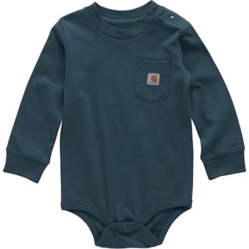 Carhartt Long-Sleeve Pocket Bodysuit, Atlantic Deep, 9 Months