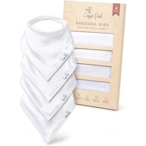 Copper Pearl Baby Bibs 4 Pack & 6 Pack, Bandana Drool Bibs for Baby Girl & Boy, Soft Cotton Bibs for Drooling and Teething