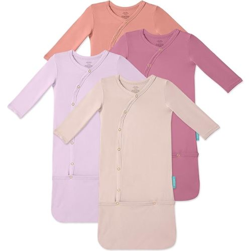 PurComfy Supersoft Baby Sleeper Gowns, Premium Bamboo Viscose Infant Nightgown Sleepers Preemie Newborn Snap Bundler