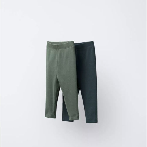 TWO-PACK OF PLAIN LEGGINGS - Matte green | ZARA United States