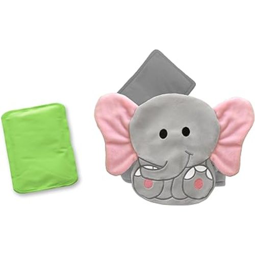 Baby Colic, Gas and Upset Stomach Relief, Baby Heated Tummy Wrap for Newborns - Belly Hugger - Infant Swaddling Belly Belt, Heating Pad with Soothing Warmth for Fussy Infants (Elephant)