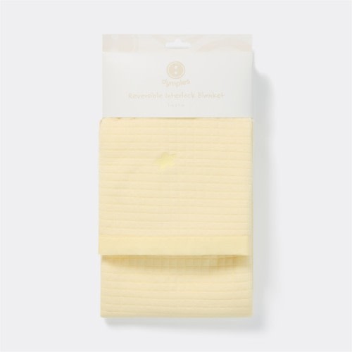 Dymples Reversible Interlock Baby Blanket - Natural