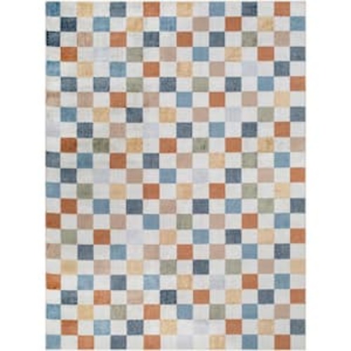 Lillian Multi-Color Checkered 8 ft. x 10 ft. Indoor Machine-Washable Area Rug