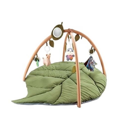 Baby Play Mat & Play Gym, Large Floor Mat with 6 Detachable Toys to Enhance Motor Skills and Sensory Ability, Essential Baby Activity Gym for 0-12-Month-Old Newborns and Toddlers.