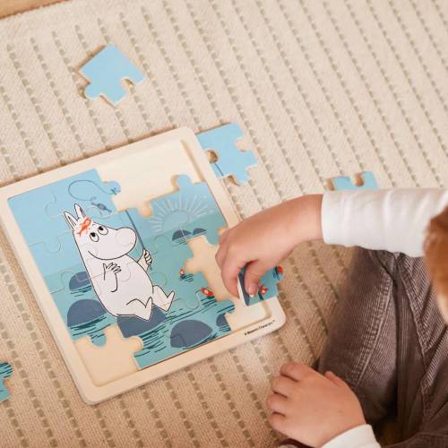 Moomin Wooden Square Puzzle Fishing