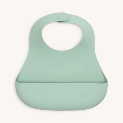 Misty green silicone magnetic feeding bib