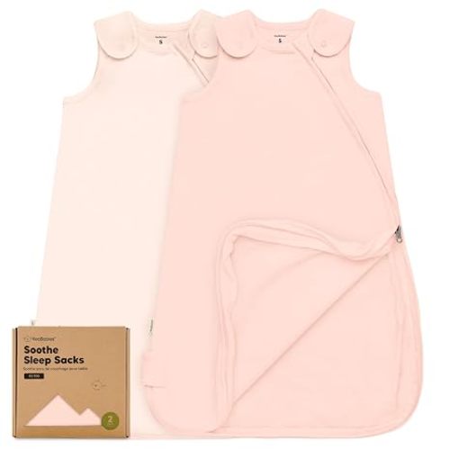 2-Pack Organic Baby Sleep Sacks, 100% Cotton 0.5TOG (Butterflies, 0-6M) | Soft Breathable, Baby Wearable Blanket, Toddler Sleeping Sack 0-6 Months, Easy to Wear Transitional Swaddles for Newborns