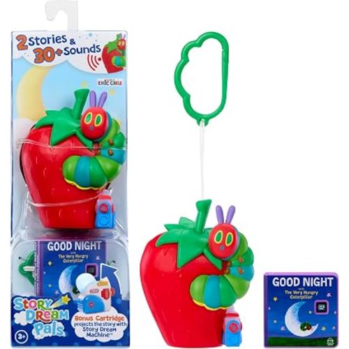 Little Tikes Story Dream Pals World of Eric Carle The Very Hungry Caterpillar, Interactive Story Telling 4” Figure with Bonus Story Cartridge, Talks, Lights Up, Key Chain, Ages 3+