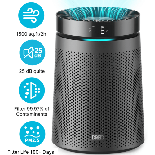 Dreo True Air Purifier for Large Rooms up to 1500 sq ft with PM2.5 Display