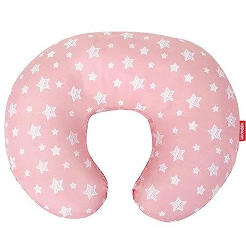 Nursing Pillow Cover, Snug Fits Boppy Nursing Pillows, Pink, Star Print