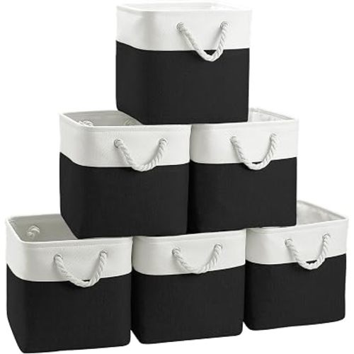 11 inch Cube Storage Bin with Handles 6 Pack