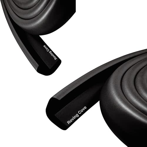 Roving Cove HeftyFit Edge Protector for Baby Proofing (12ft Large Edge Only), Heavy-Duty Soft Rubber Foam Furniture Edge Bumper Guard, Desk Edge Cushion, Wall Corner Covers, 3M Adhesive, Onyx Black