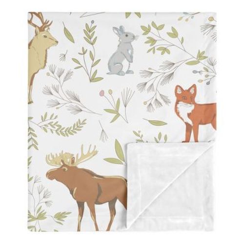 Sweet Jojo Designs Gender Neutral Baby Security Blanket Woodland Toile Multicolor
